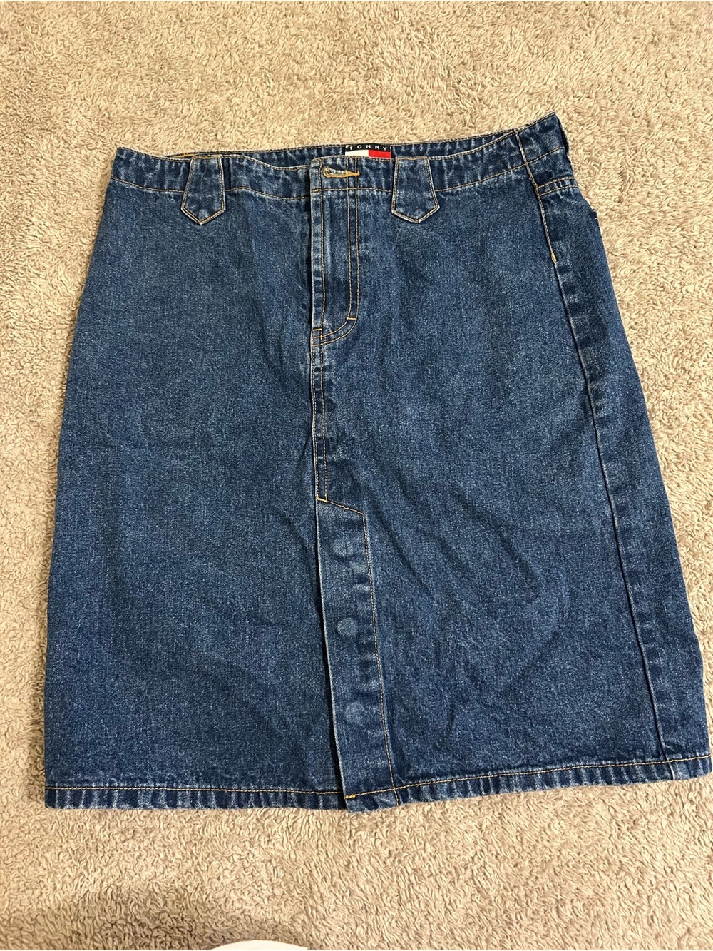 Tommy Hilfiger Classic Dark Blue Denim Pencil Skirt
